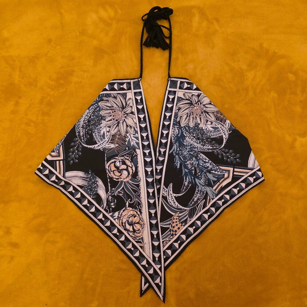 Tie front pattern summer top